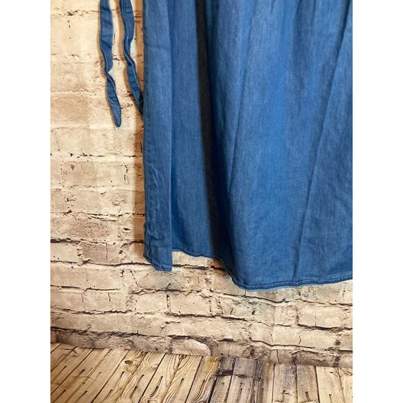 Speed Control Dress Womens Large Chambray Blue Off The Shoulder Cotton Shift - Picture 7 of 14